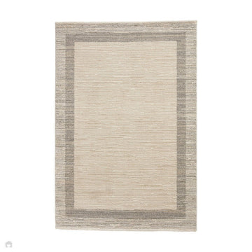 Geneva 1616 Modern Plain Border Textured Soft-Touch High-Density Beige/Grey Rug-Think Rugs-Rug Love - The Most Loved Rug Store
